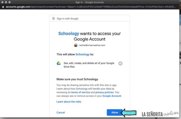 How to assign Google resources in Schoology - Señorita Creativa