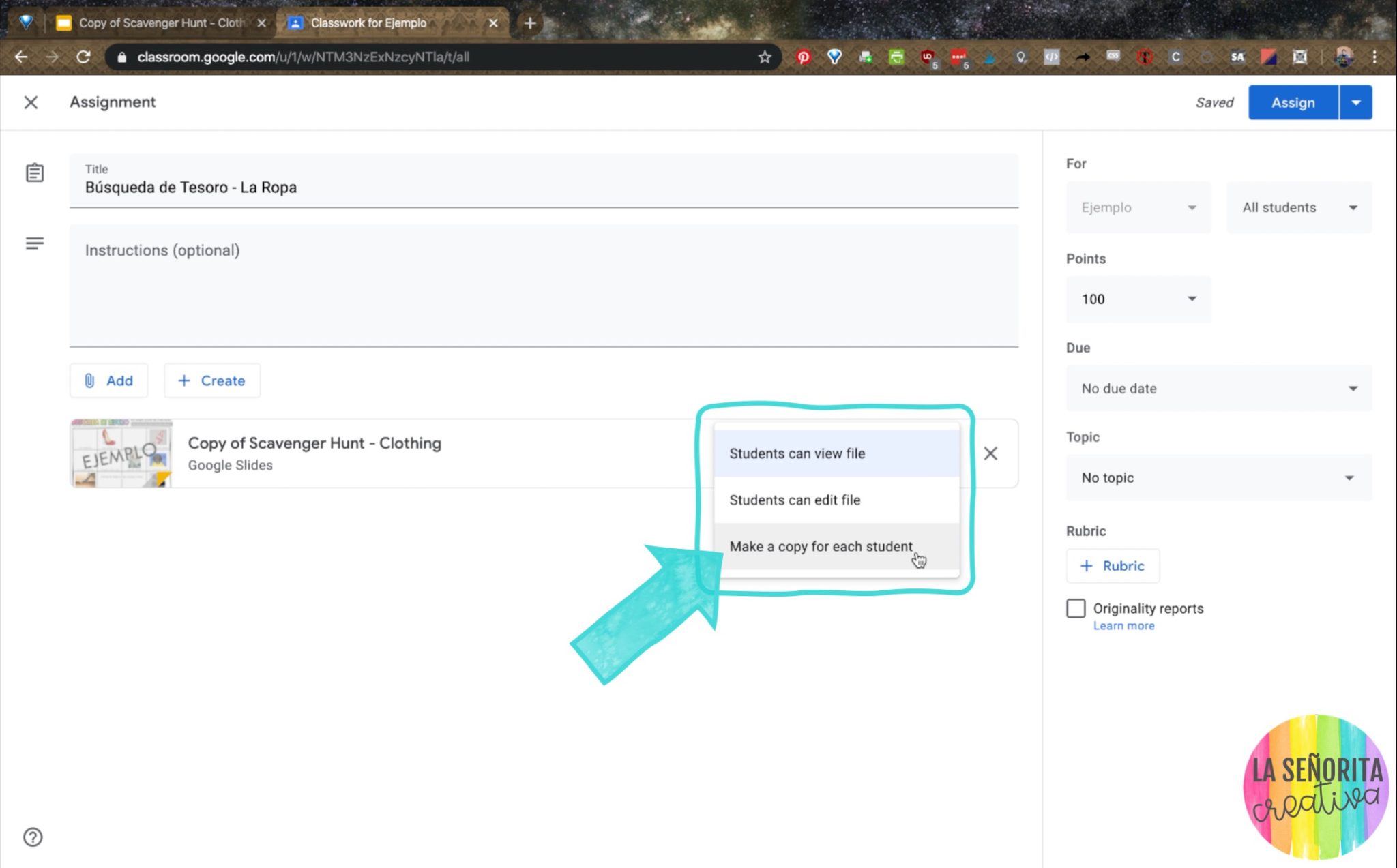 3 Easy Steps to Assign Google Slides Activities - Señorita Creativa