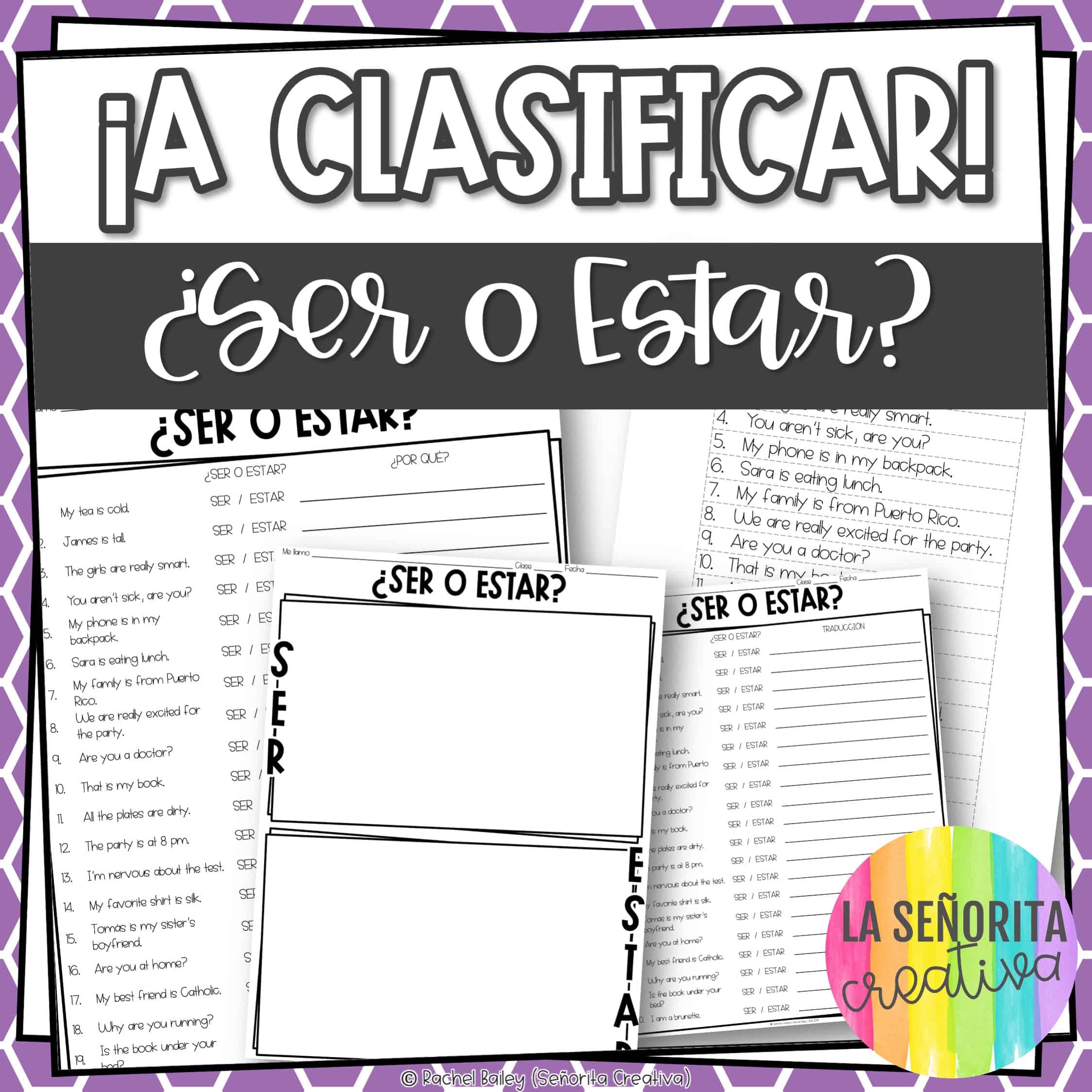 Ser o Estar - Spanish Sorting Activity and Worksheets Regarding Ser And Estar Worksheet