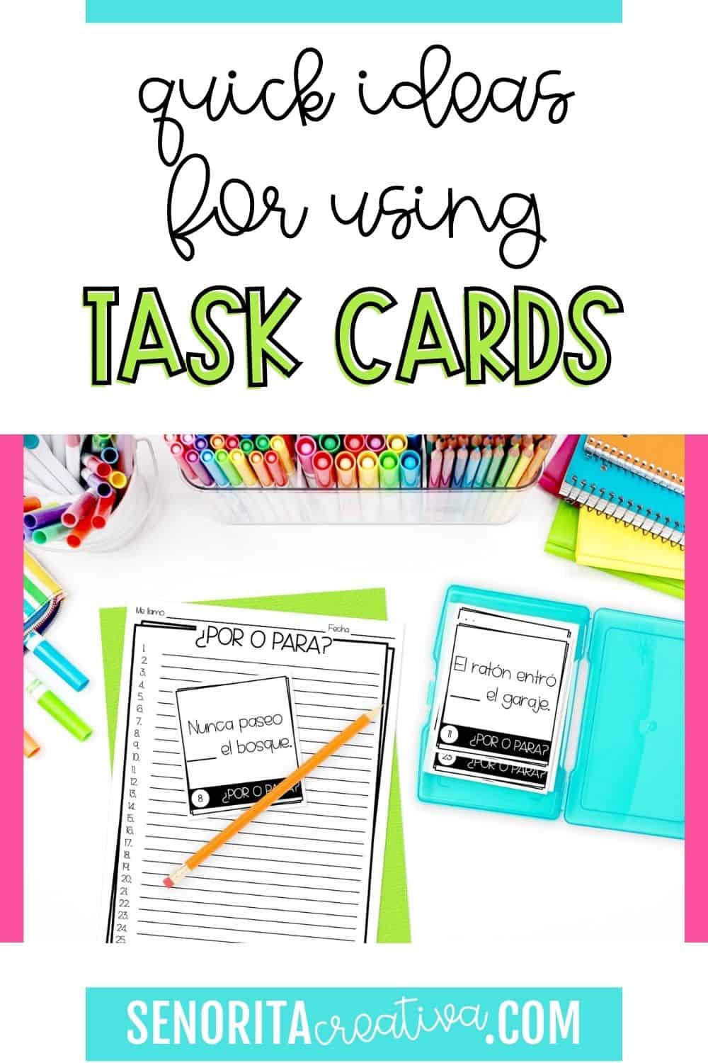 8 Easy Ways You Can Use Task Cards - Señorita Creativa